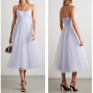 ZIMMERMANN Tulle Corset Bustier Sleeveless Cocktail Midi Dress Size Large 3 NEW